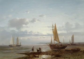 Vue de plage avec pêcheurs